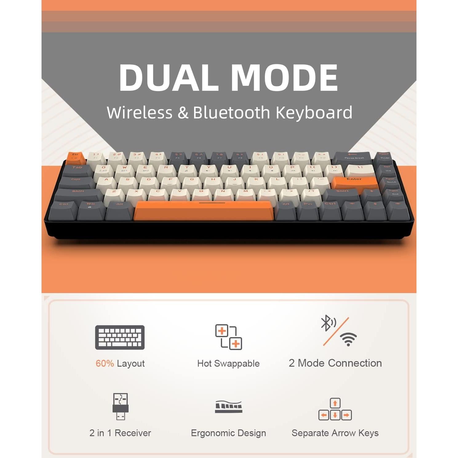 Teclado Mecánico Inalámbrico ZIYOU LANG RK68 60% Bluetooth 5.0