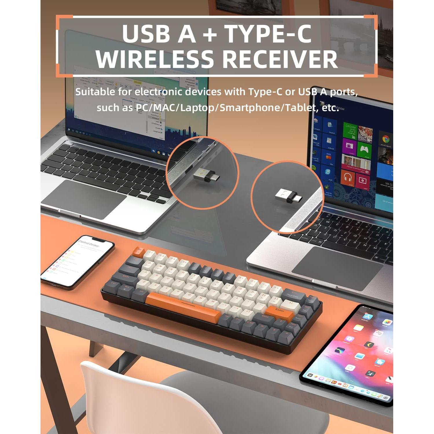 Teclado Mecánico Inalámbrico ZIYOU LANG RK68 60% Bluetooth 5.0