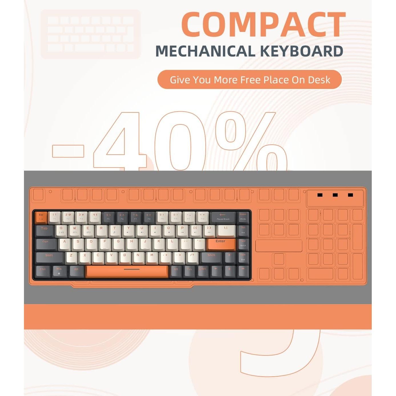 Teclado Mecánico Inalámbrico ZIYOU LANG RK68 60% Bluetooth 5.0