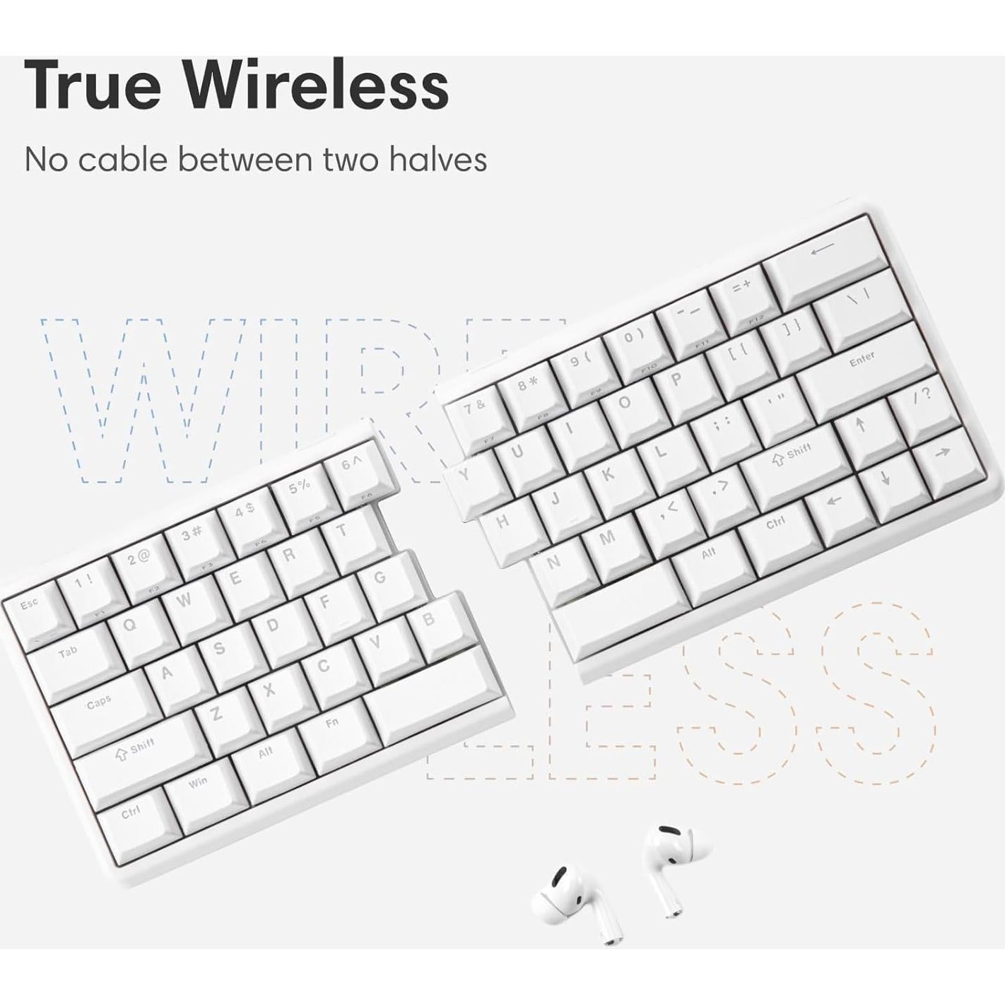 Teclado Mecánico Ergonómico Inalámbrico NocFree Lite 60%