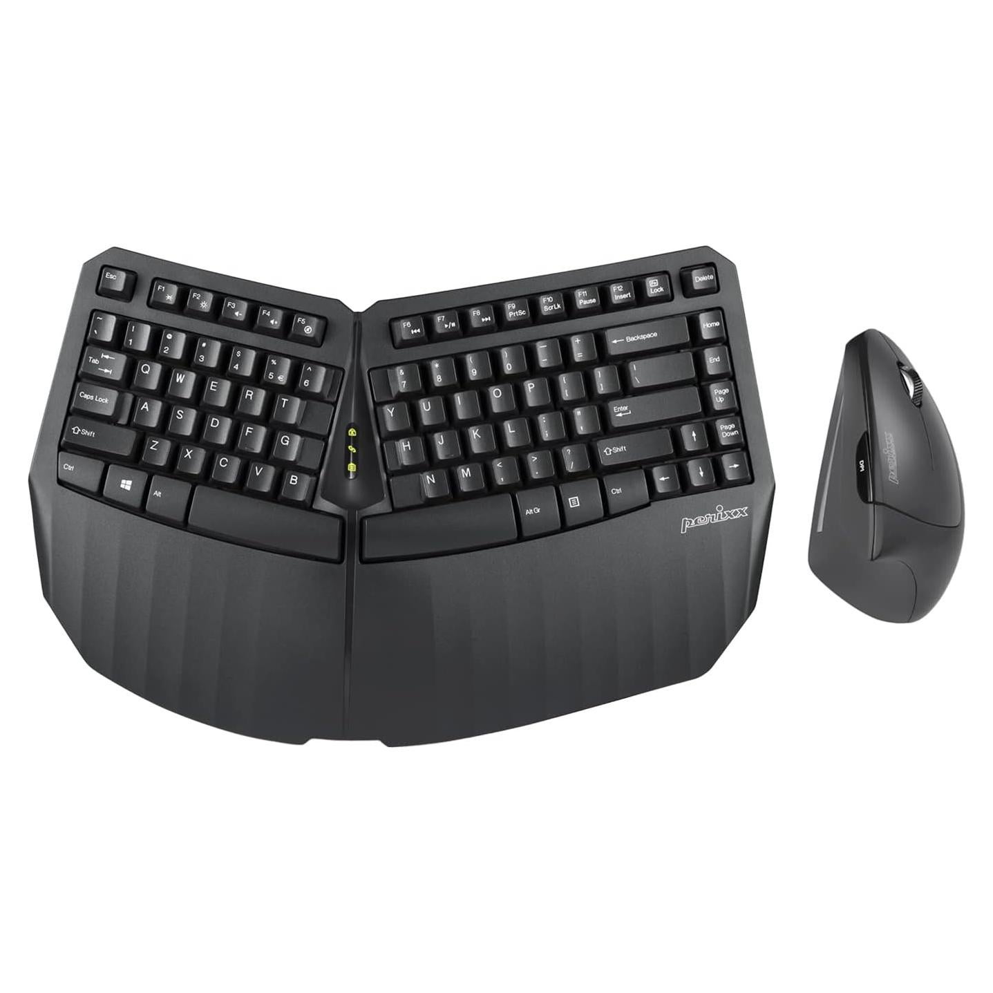 Teclado Ergonómico Inalámbrico Perixx PERIDUO-813B y Ratón Vertical