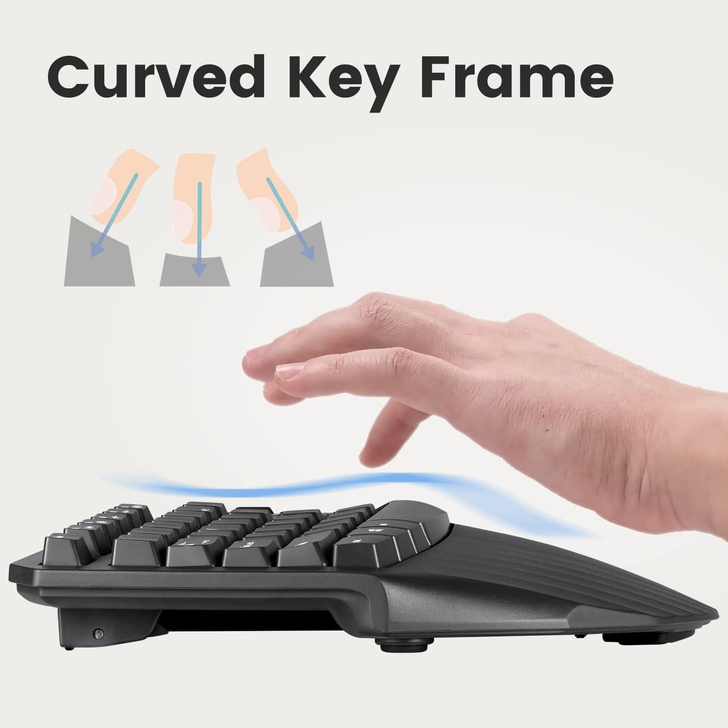 Teclado Ergonómico Inalámbrico Perixx PERIDUO-813B y Ratón Vertical