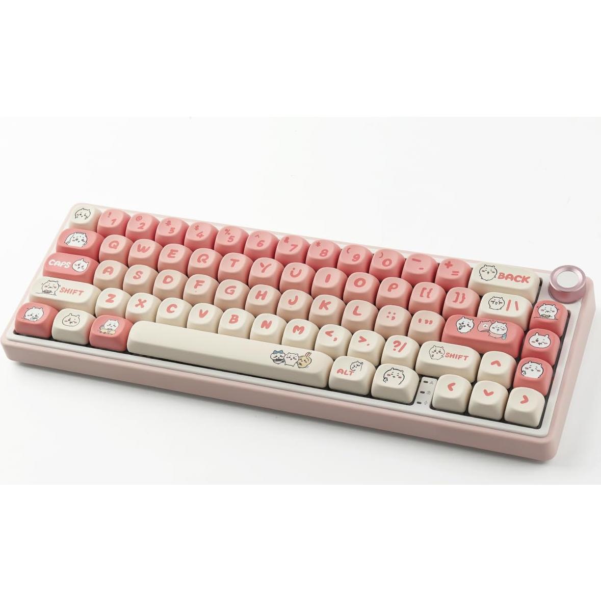 Juego de Teclas Mecánicas PBT 139 Teclas Rosa Kawaii Tyrixki