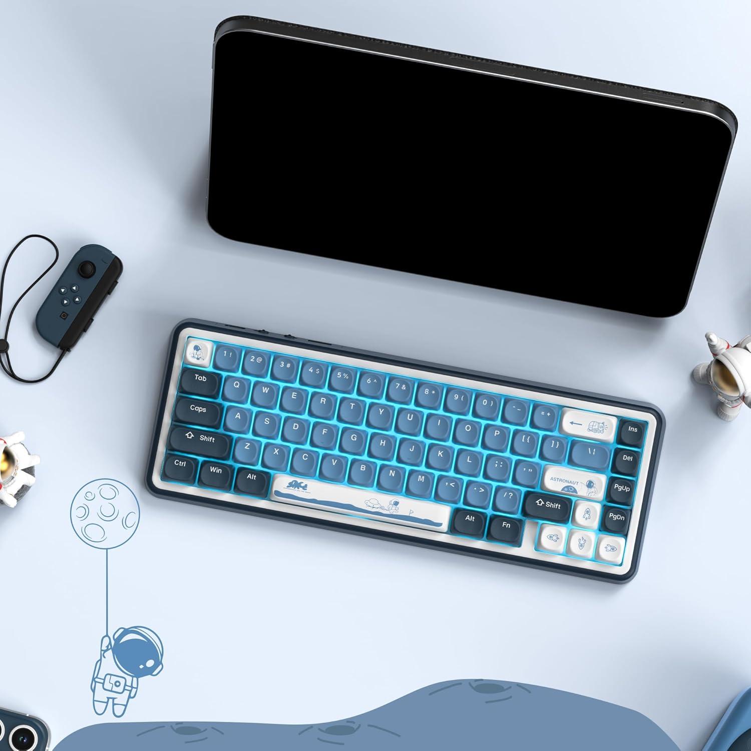 Juego de Teclas Dagaladoo Apollo PBT 130 Teclas Azul/Blanco