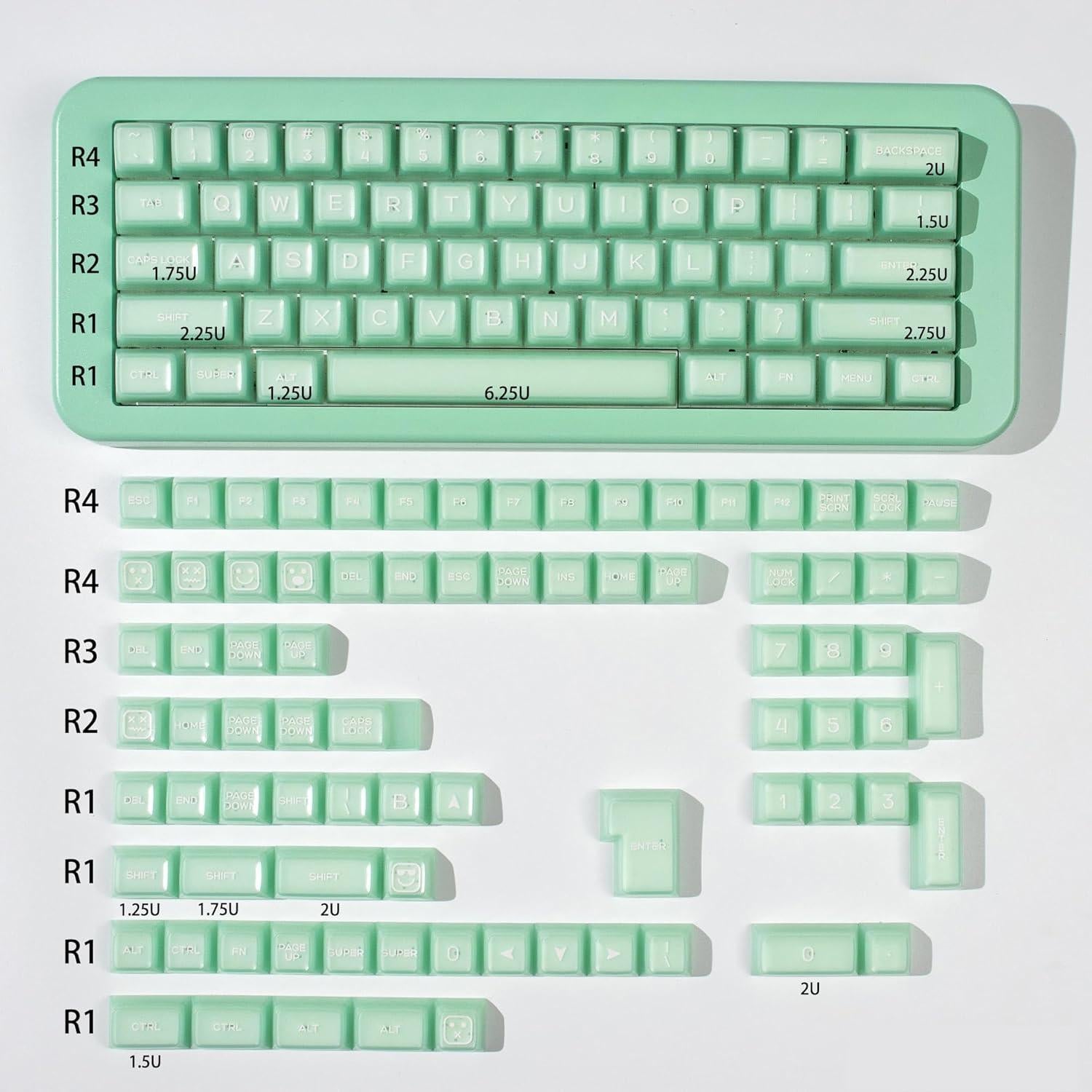 Juego de Teclas Translúcidas SA Sumgsn 142 Teclas Cherry MX