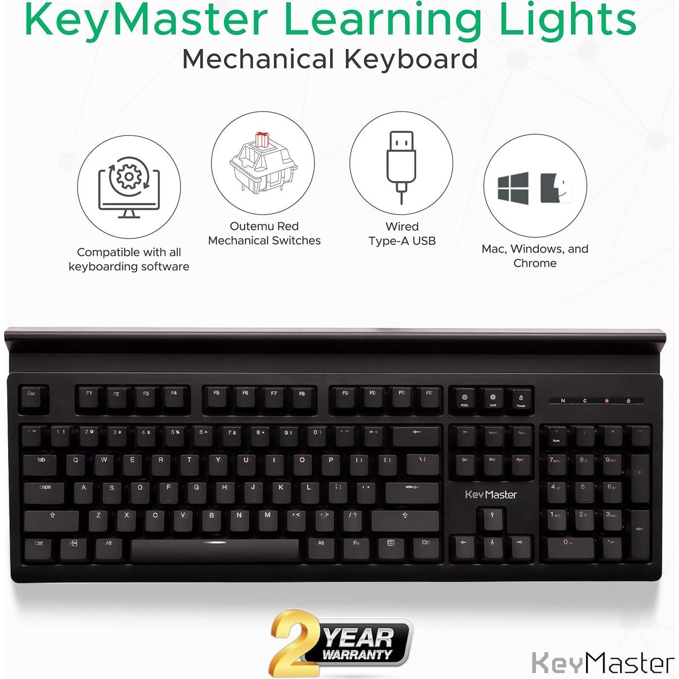 Teclado Mecánico KeyMaster 104 Teclas con Retroiluminación