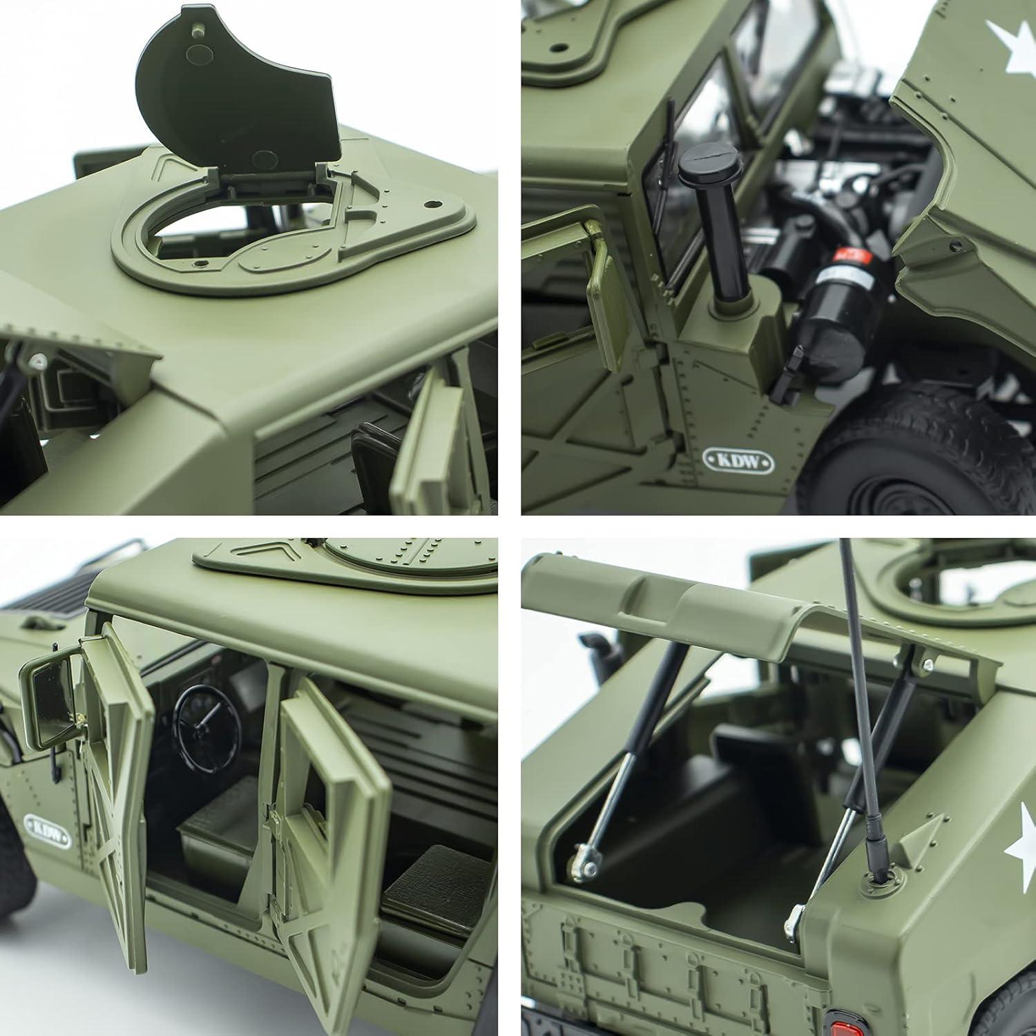 Coche Die Cast Militar Supdex 1:18 Fricción Metal Verde