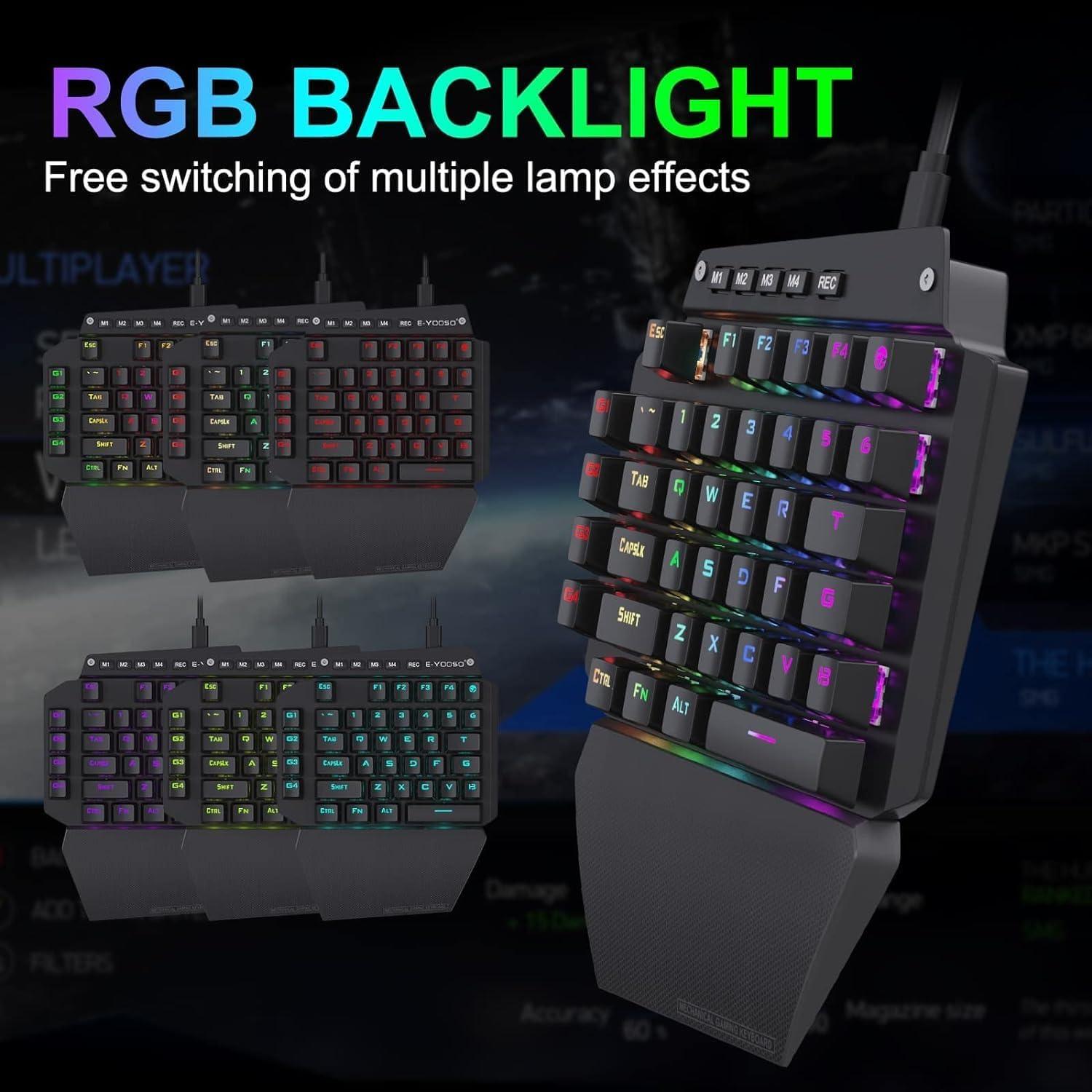 Teclado Mecánico para Juegos HUO JI, Interruptor Rojo, RGB