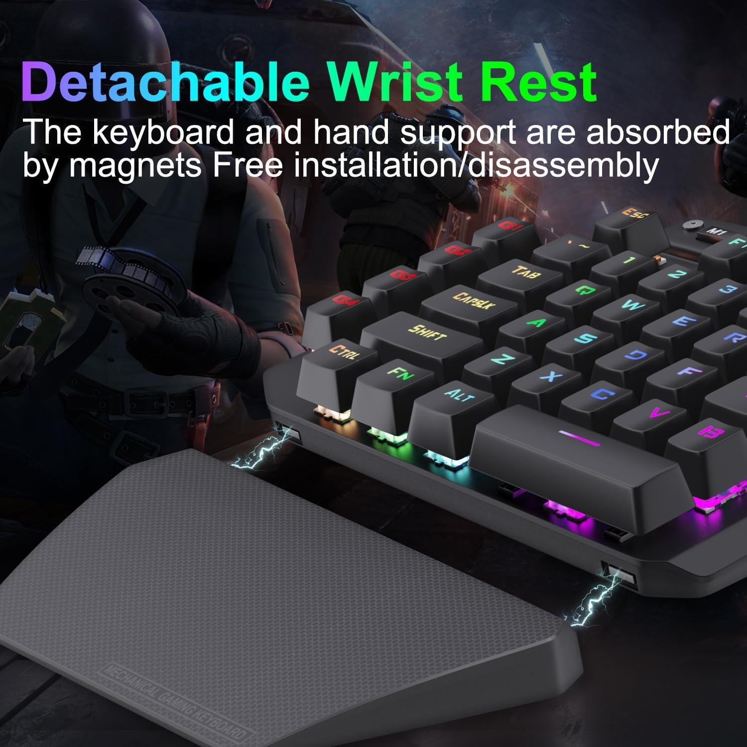 Teclado Mecánico para Juegos HUO JI, Interruptor Rojo, RGB