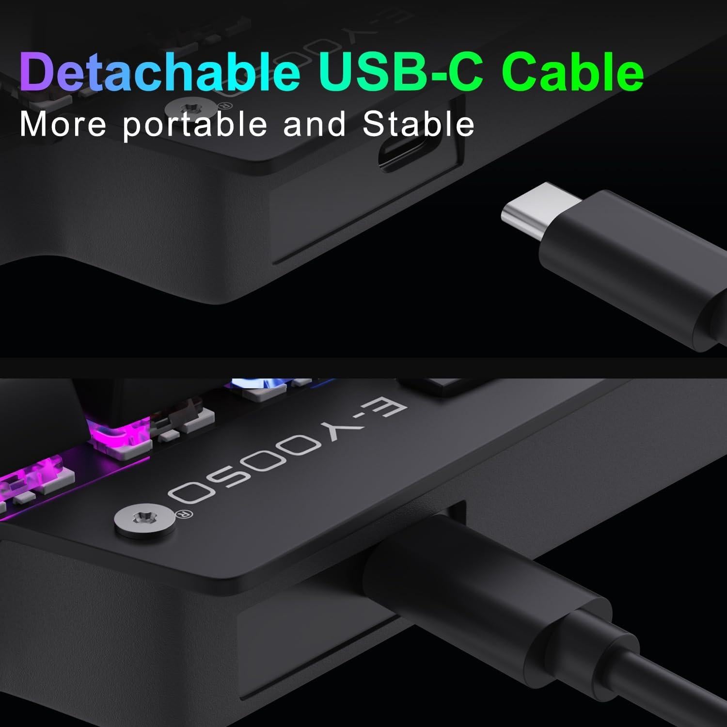 Teclado Mecánico para Juegos HUO JI, Interruptor Rojo, RGB