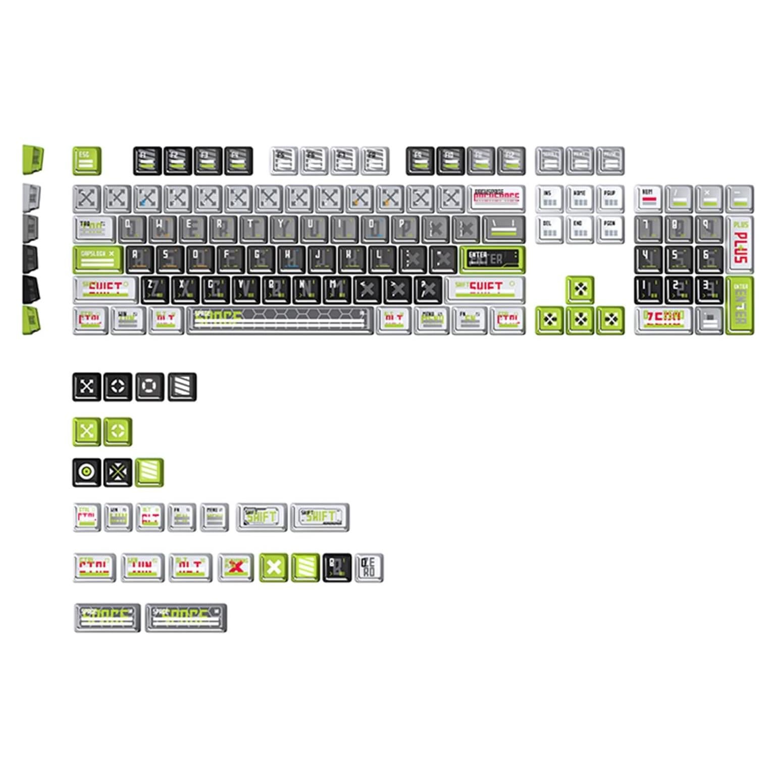 Juego de Teclas Mecánicas CAPXXX PBT + PC 130 Teclas Verde
