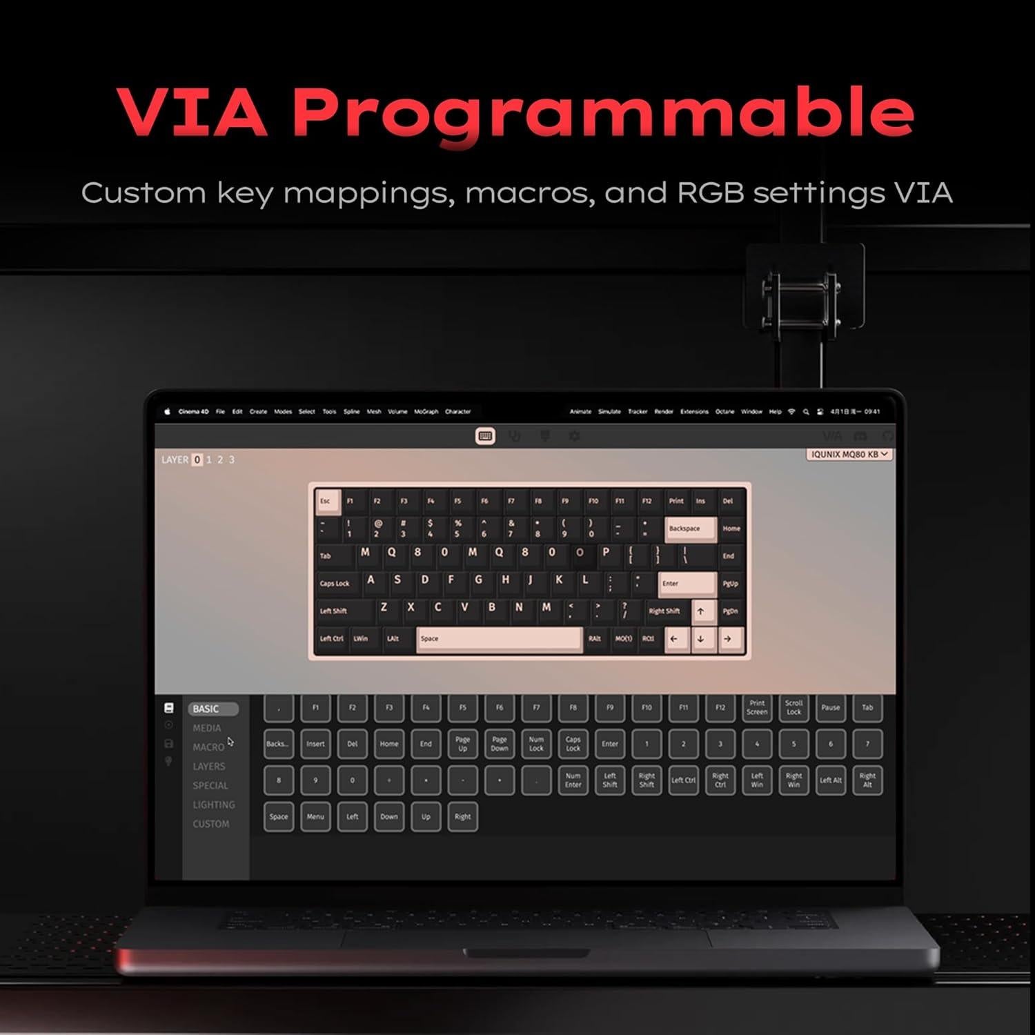 Teclado Mecánico IQUNIX MQ80 Inalámbrico RGB Plata