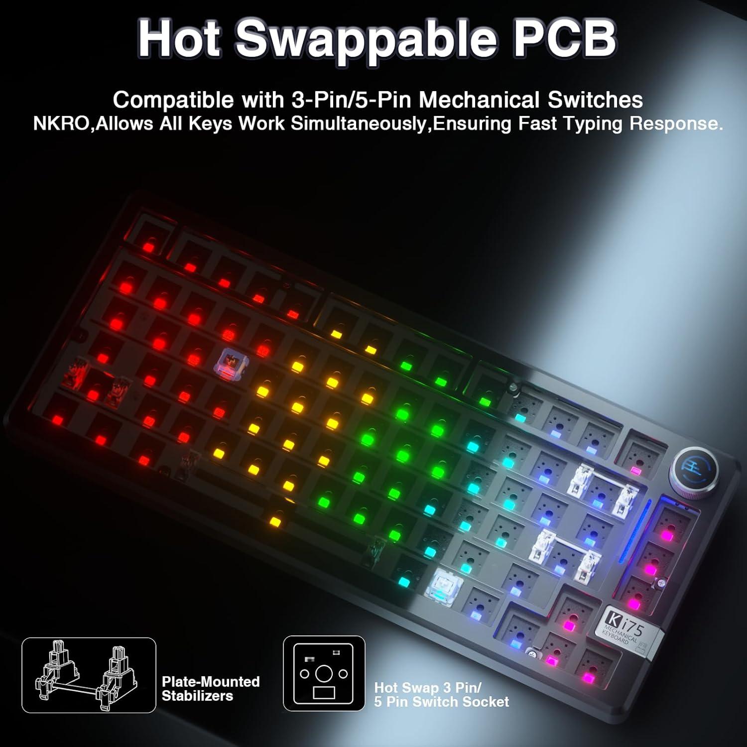 Teclado Mecánico Inalámbrico CORBOBO KI75 75% RGB Hot-Swappable