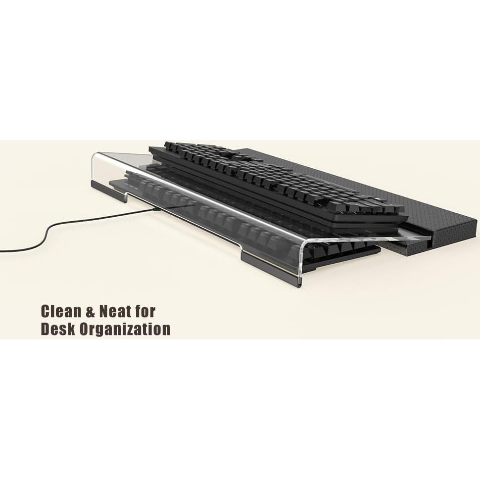 Soporte de Teclado Acrílico Kovesayi con Reposamuñecas PU Ergonómico