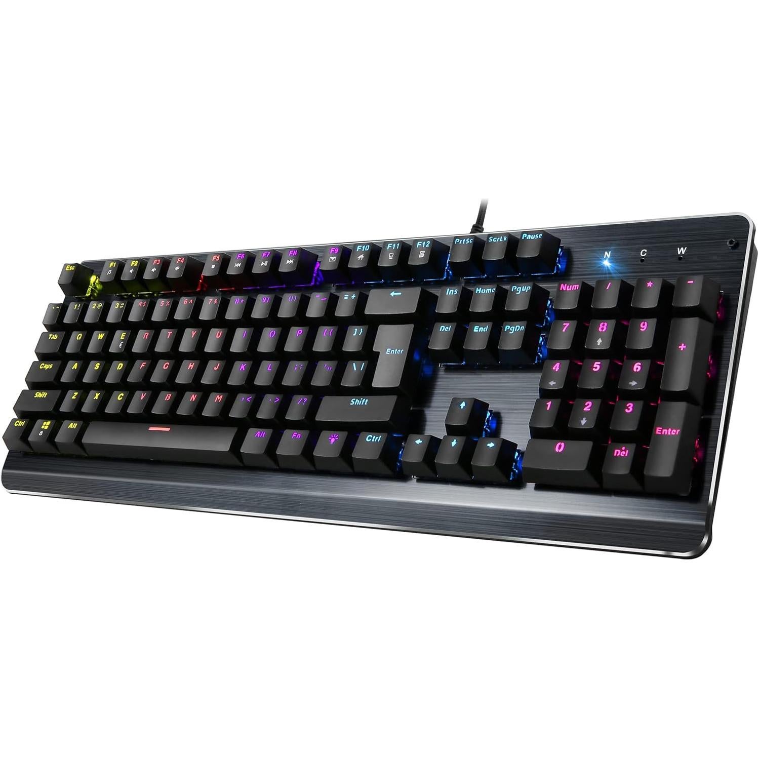 Teclado Mecánico USB Inland ProHT Retroiluminado LED Arcoíris
