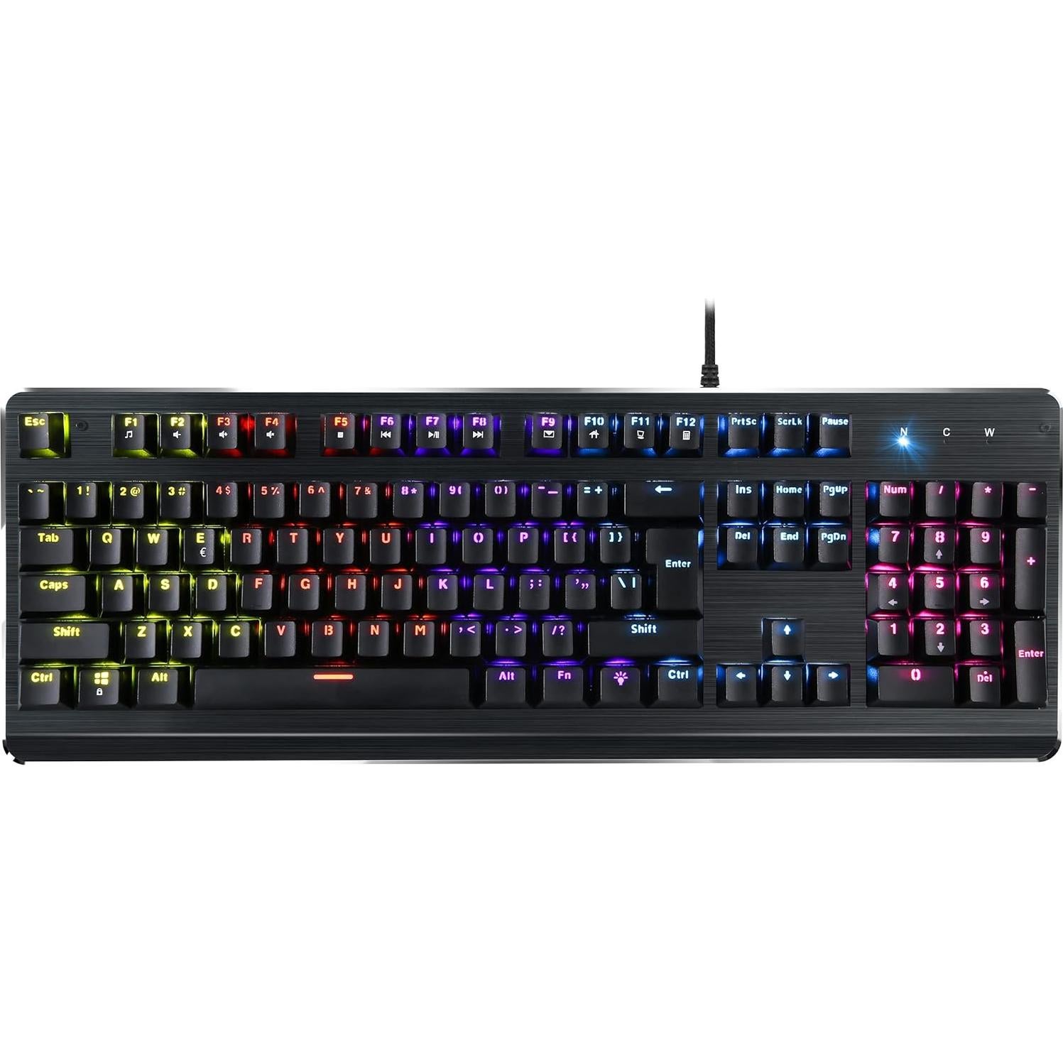 Teclado Mecánico USB Inland ProHT Retroiluminado LED Arcoíris