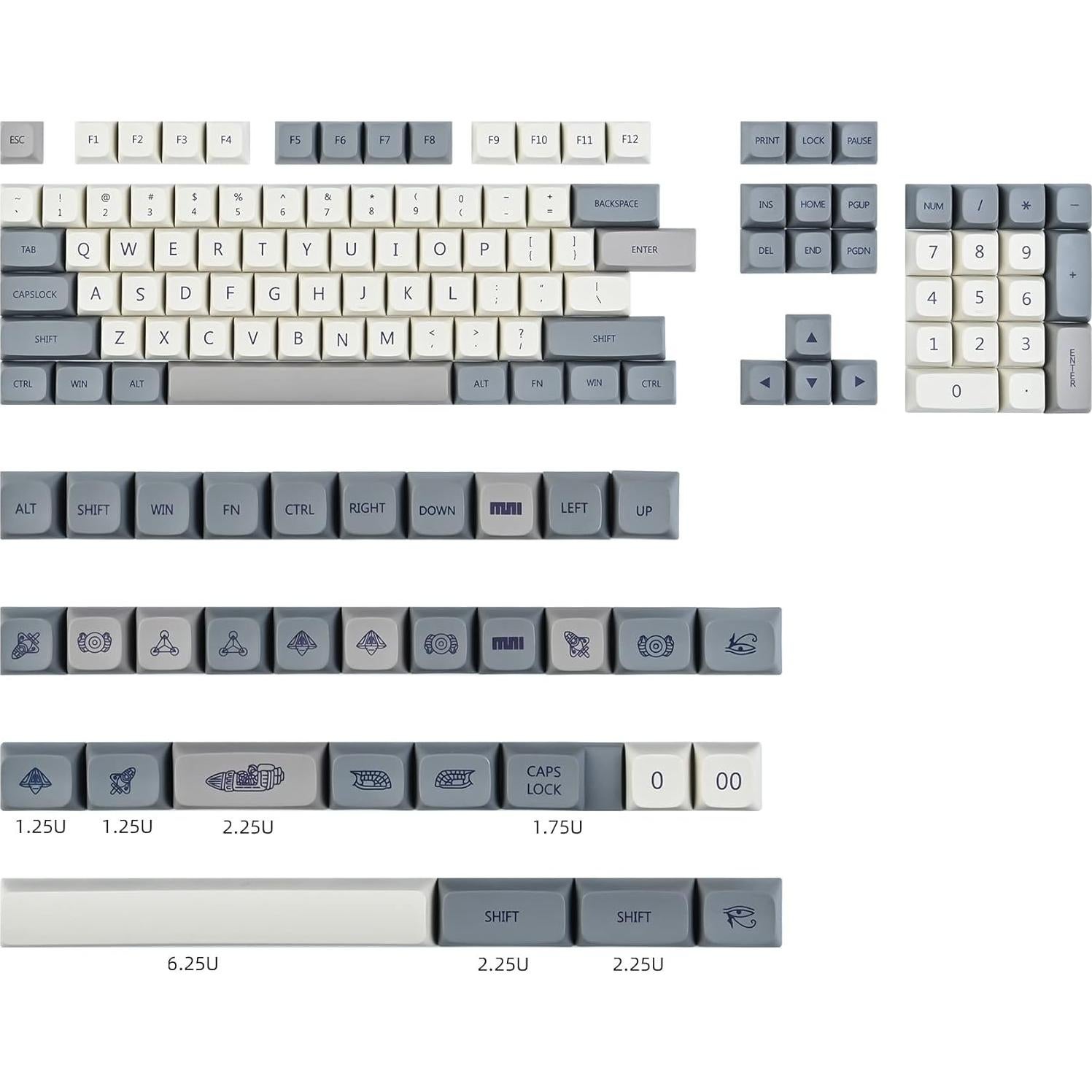 Juego de Teclas PBT 137 Teclas XDA para Teclado Mecánico