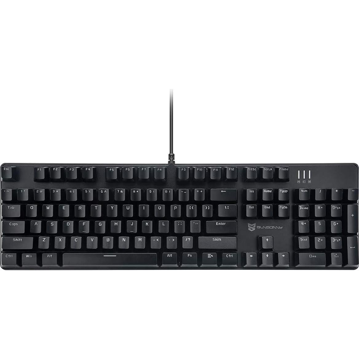 Teclado Mecánico Qisan 104 Teclas Retroiluminado USB Rojo