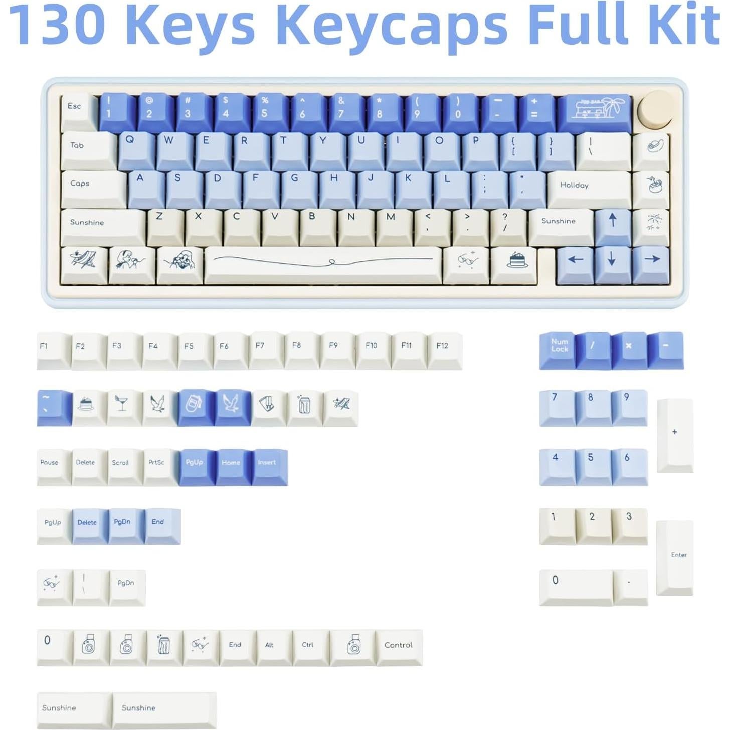 Teclas Personalizadas PBT 130 Teclas GEKUCAP Cherry Minimalista