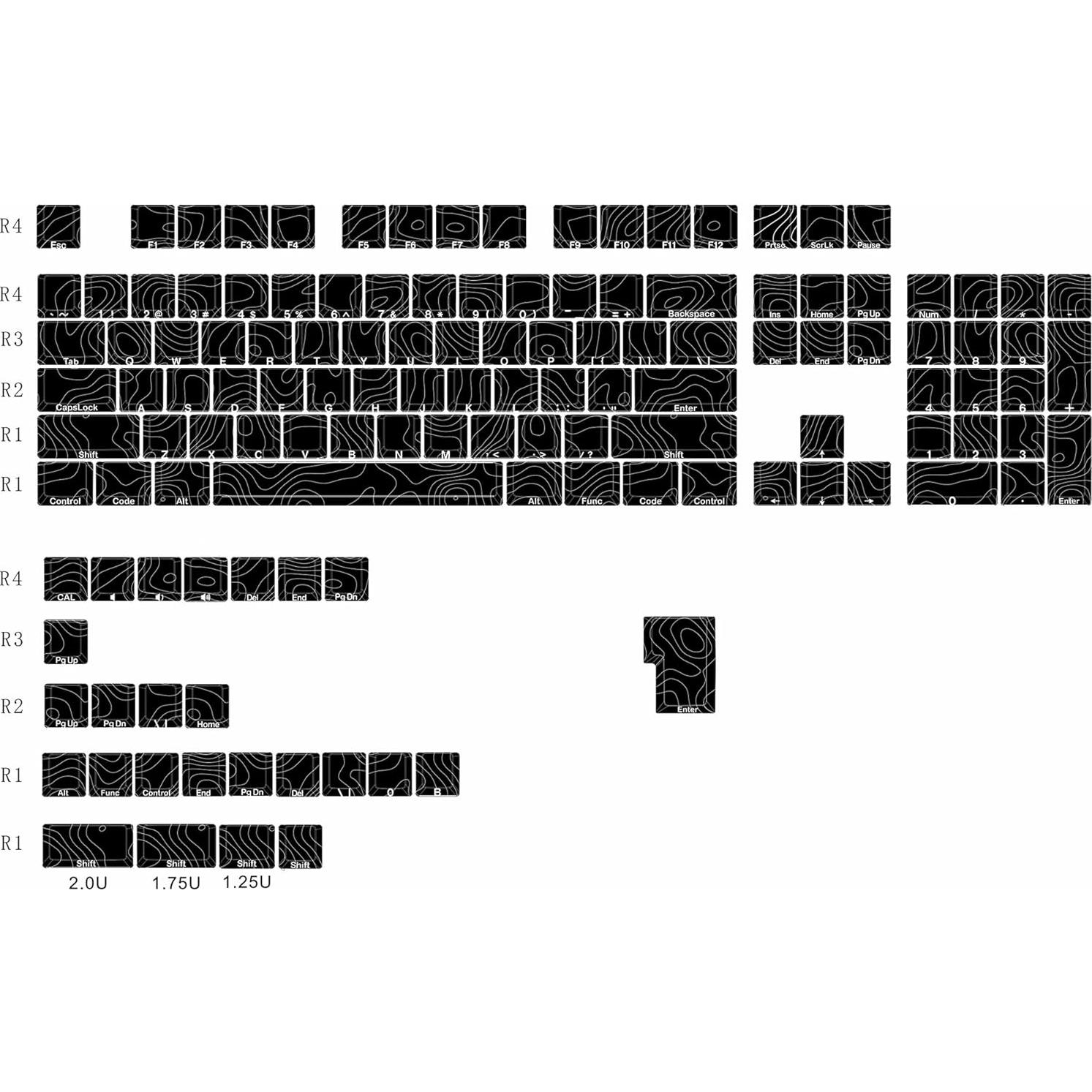 YMDK Teclado Mecánico Conjunto de Teclas PBT Cherry Contour 130 pcs