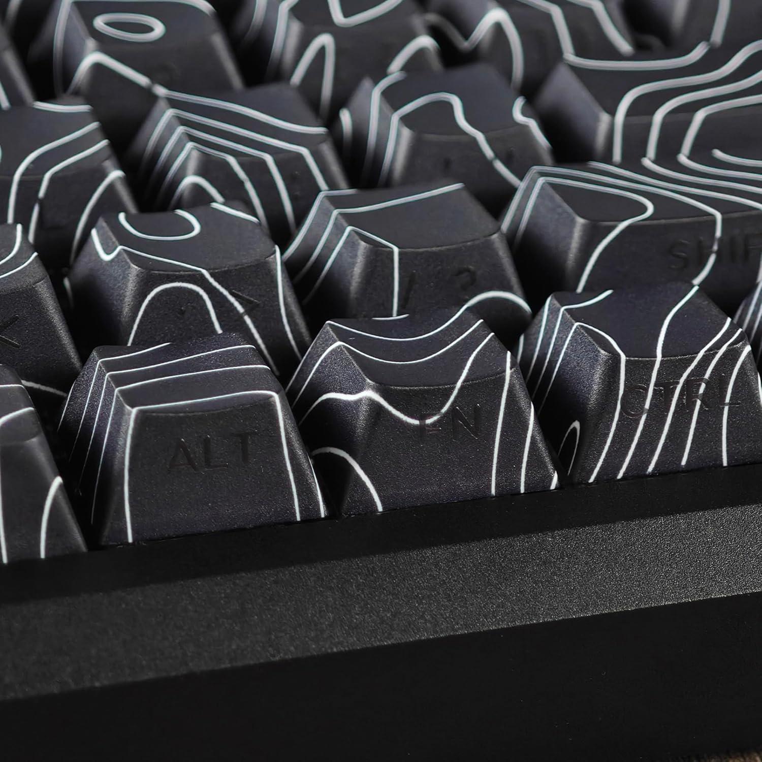 YMDK Teclado Mecánico Conjunto de Teclas PBT Cherry Contour 130 pcs