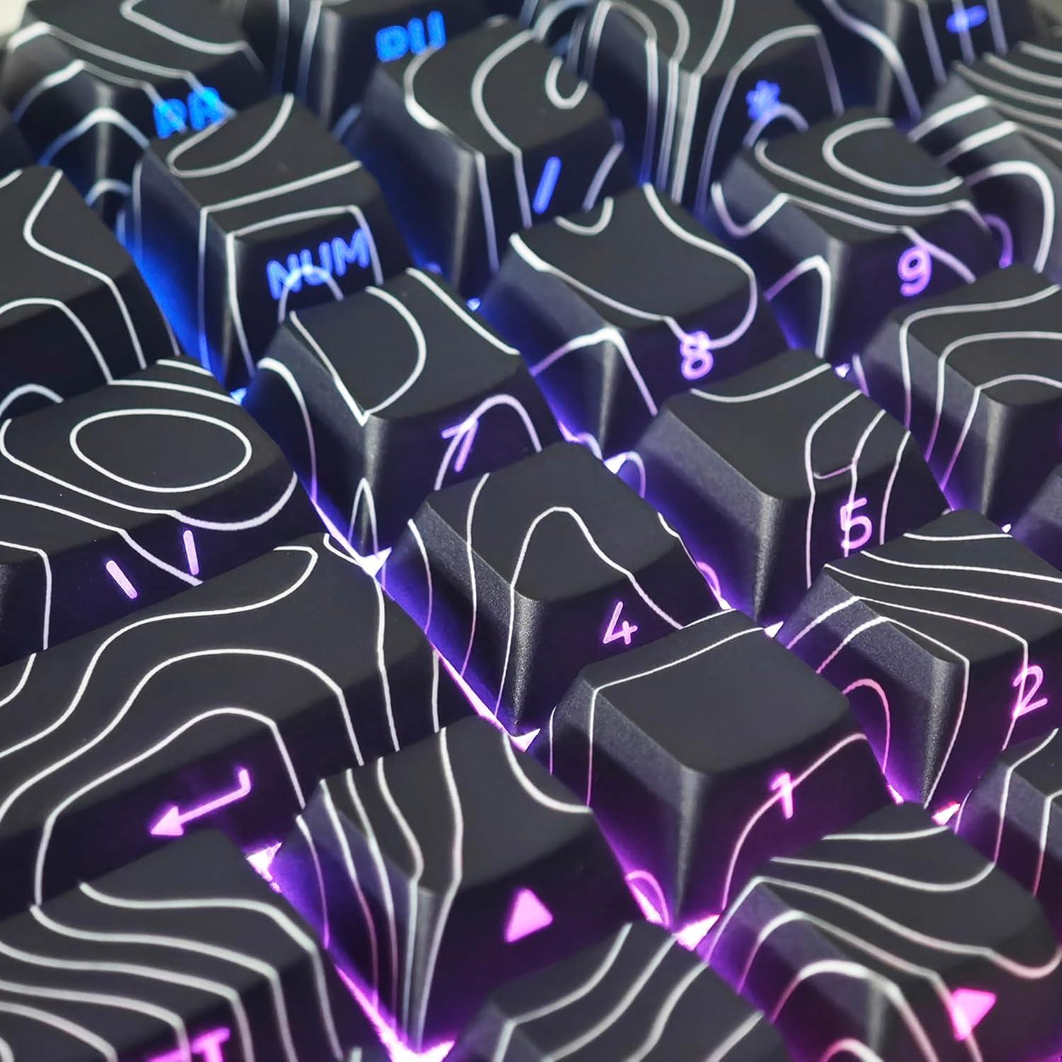 YMDK Teclado Mecánico Conjunto de Teclas PBT Cherry Contour 130 pcs