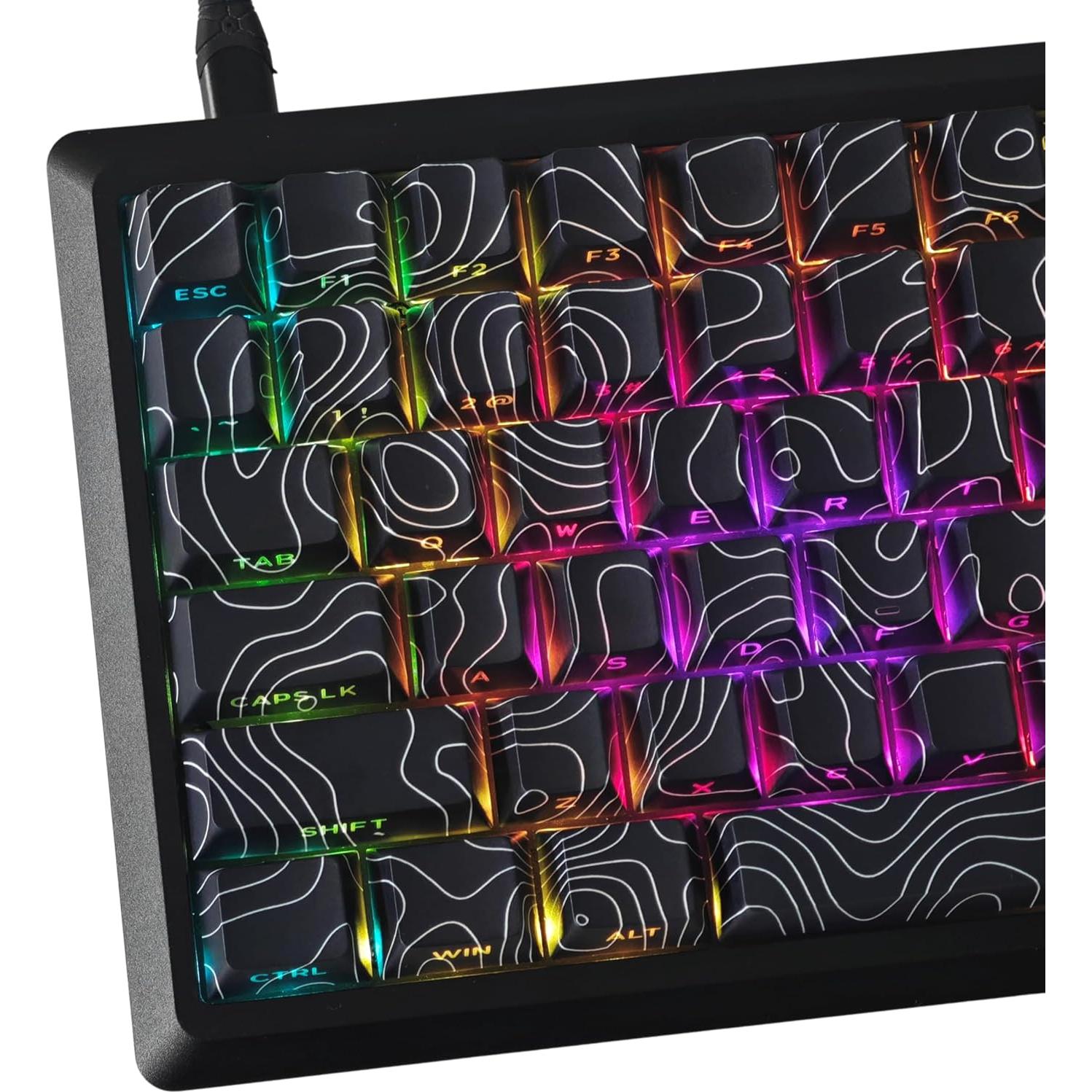 YMDK Teclado Mecánico Conjunto de Teclas PBT Cherry Contour 130 pcs