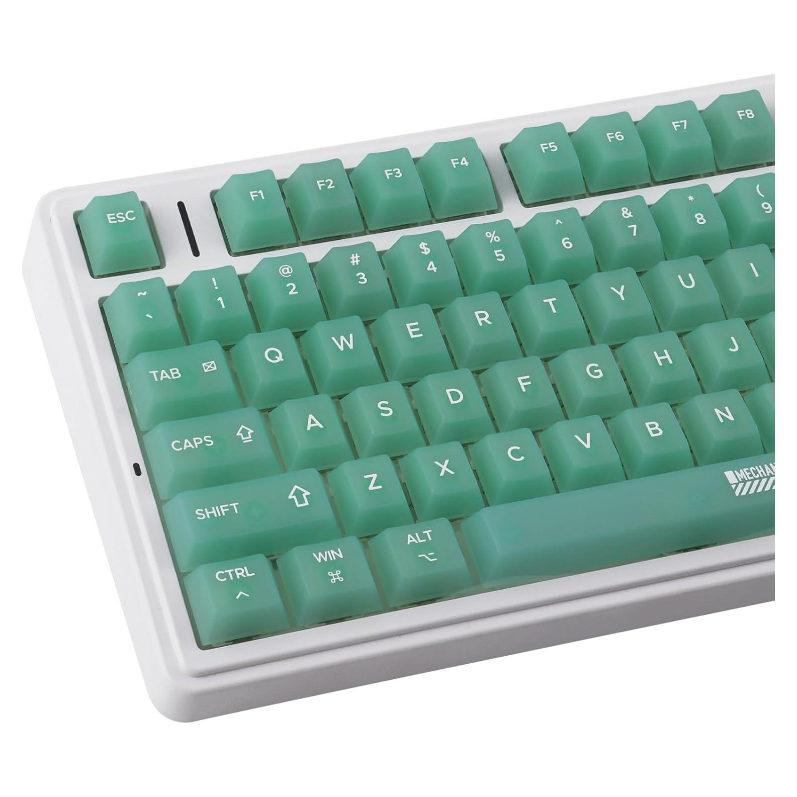 Juego de Tapas de Teclas Transparentes TYRIXKI Verde 123 Teclas