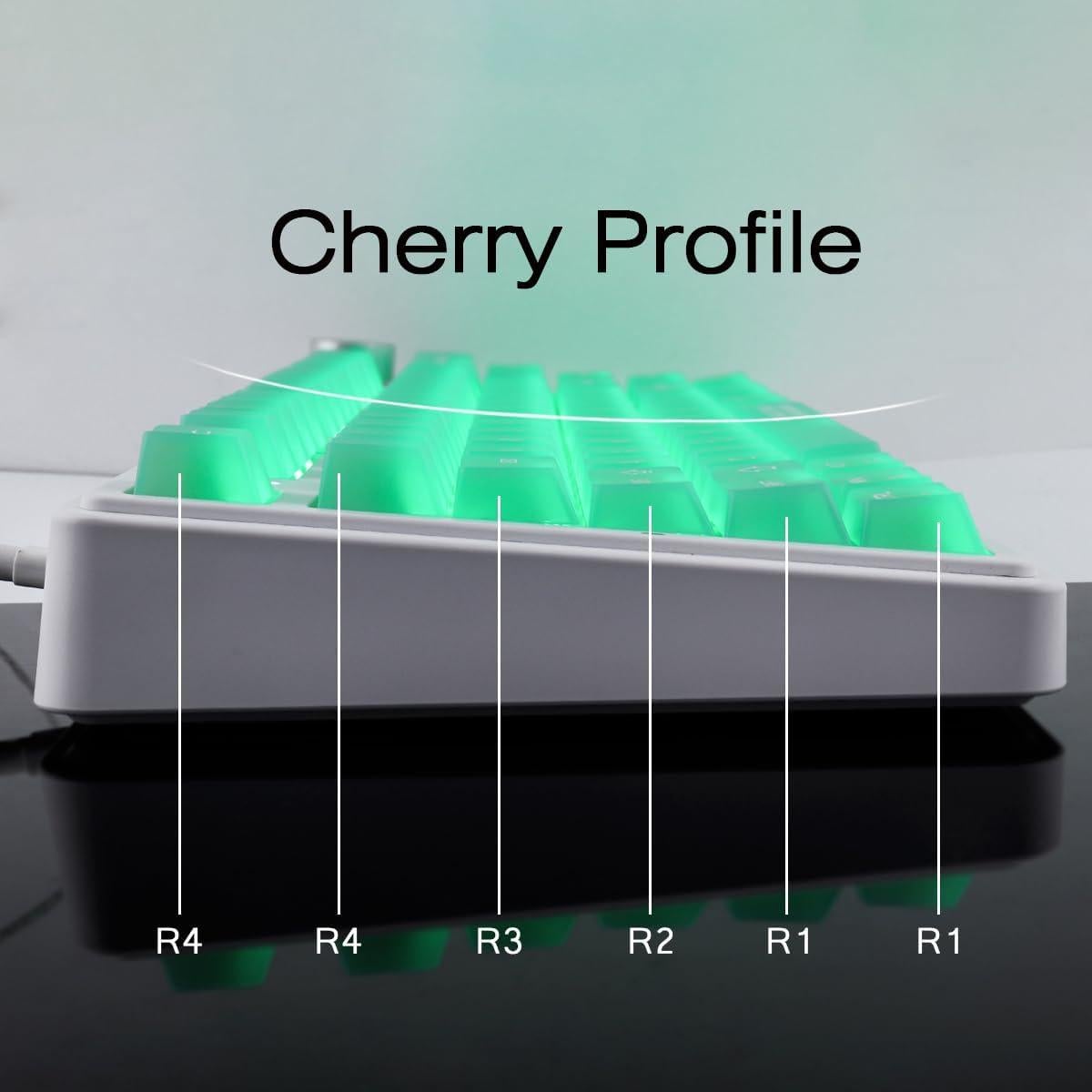 Juego de Tapas de Teclas Transparentes TYRIXKI Verde 123 Teclas