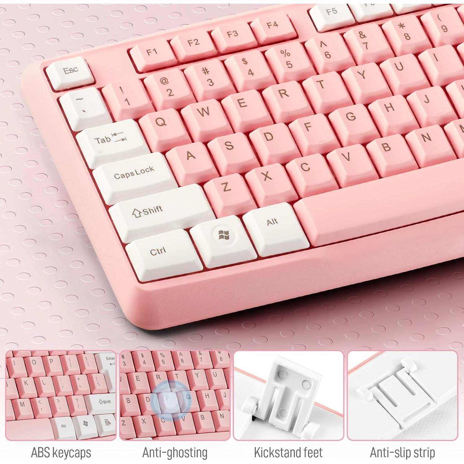 Teclado USB con Cable Guiheng Silent-Touch Ergonómico
