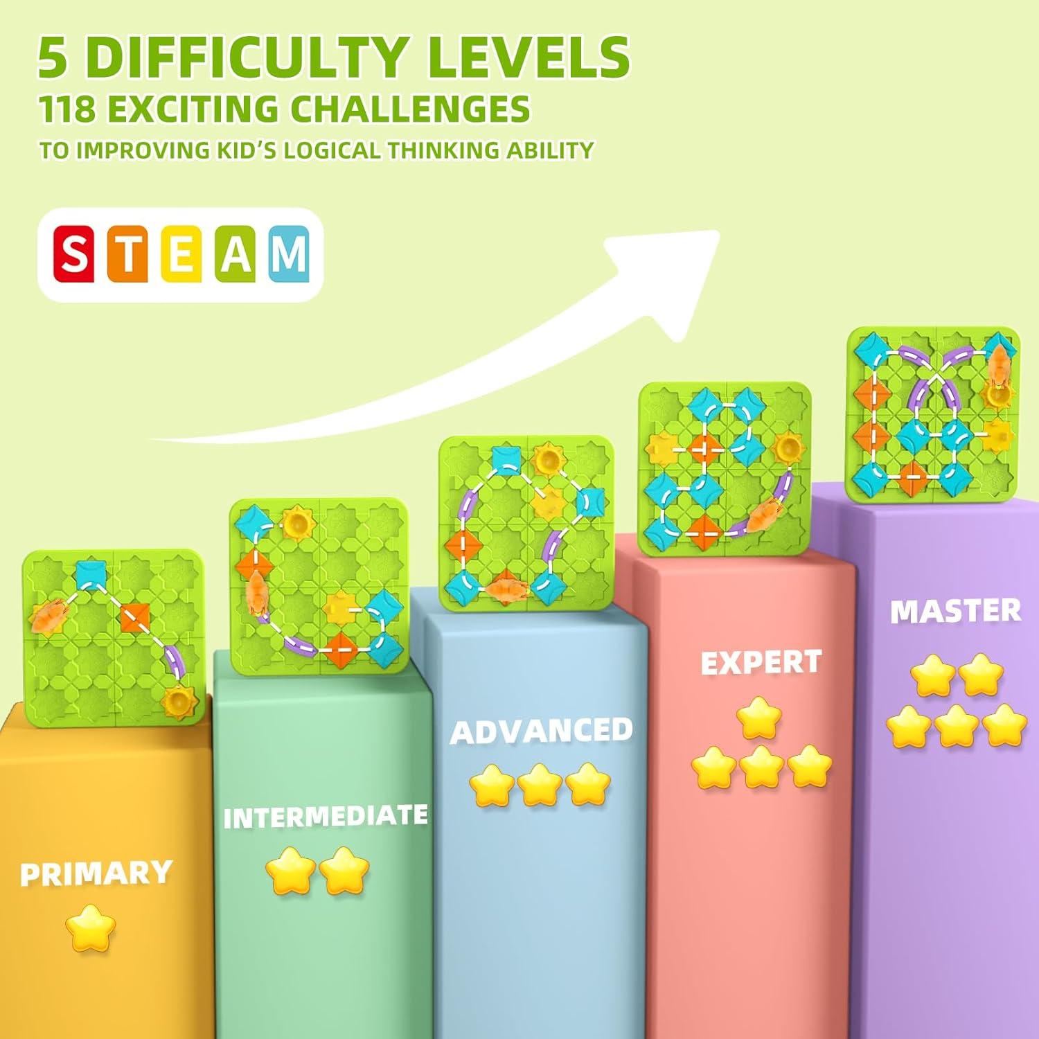 Juego de Mesa STEM Burgkidz Pistas Lógicas 118 Desafíos