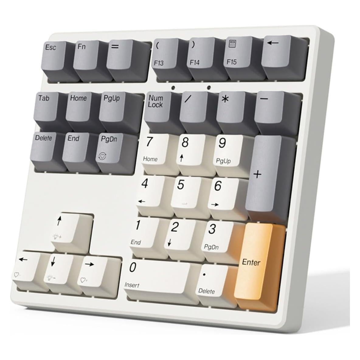 SIKAI CASE Mechanical Number Pad, 34 Key Hot Swappable Numpad Wired USB C Numeric Keypad with PBT Keycaps White Backlit Adjustable Keypad for Laptop, MacBook,PC Desktop(White Backlit)