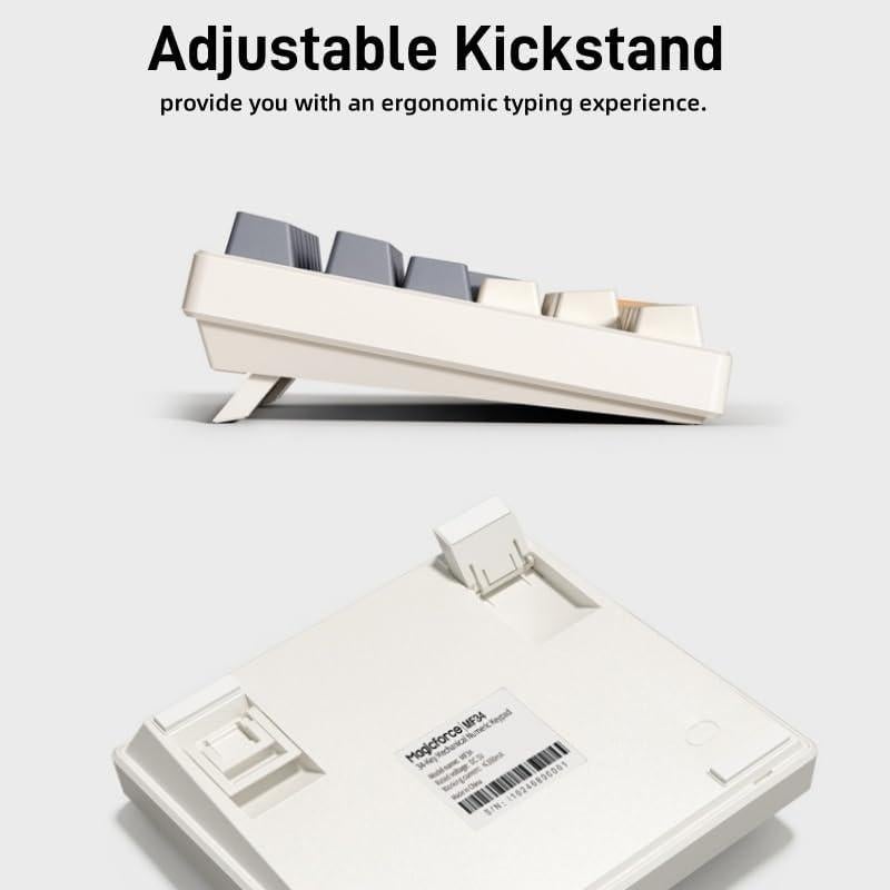 SIKAI CASE Mechanical Number Pad, 34 Key Hot Swappable Numpad Wired USB C Numeric Keypad with PBT Keycaps White Backlit Adjustable Keypad for Laptop, MacBook,PC Desktop(White Backlit)