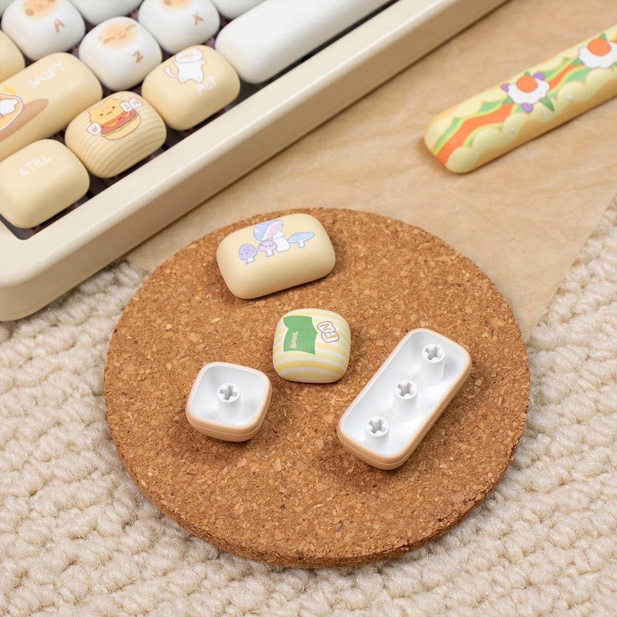 Set de Teclas Mecánicas PBT Amarillas Gato Pan 137 Teclas