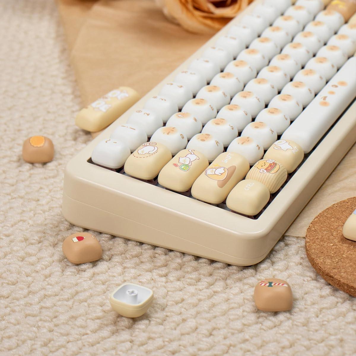 Set de Teclas Mecánicas PBT Amarillas Gato Pan 137 Teclas