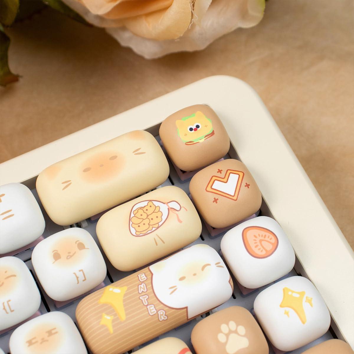 Set de Teclas Mecánicas PBT Amarillas Gato Pan 137 Teclas