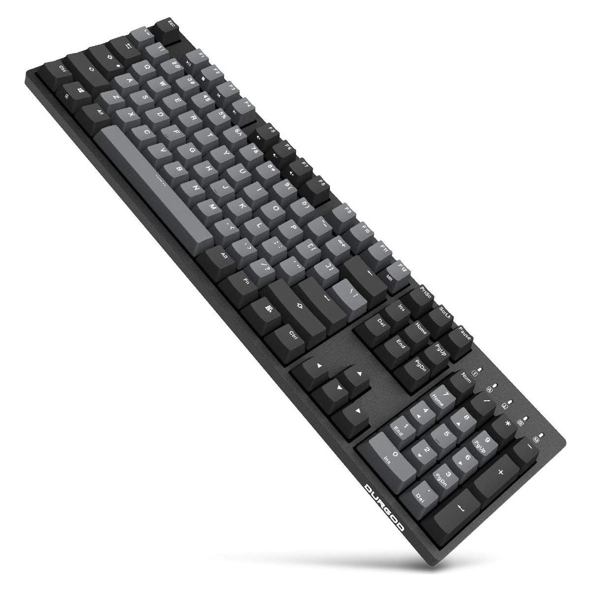 Teclado Mecánico DURGOD K310 con Cherry MX Silent Red - 104 Teclas - USB Tipo C