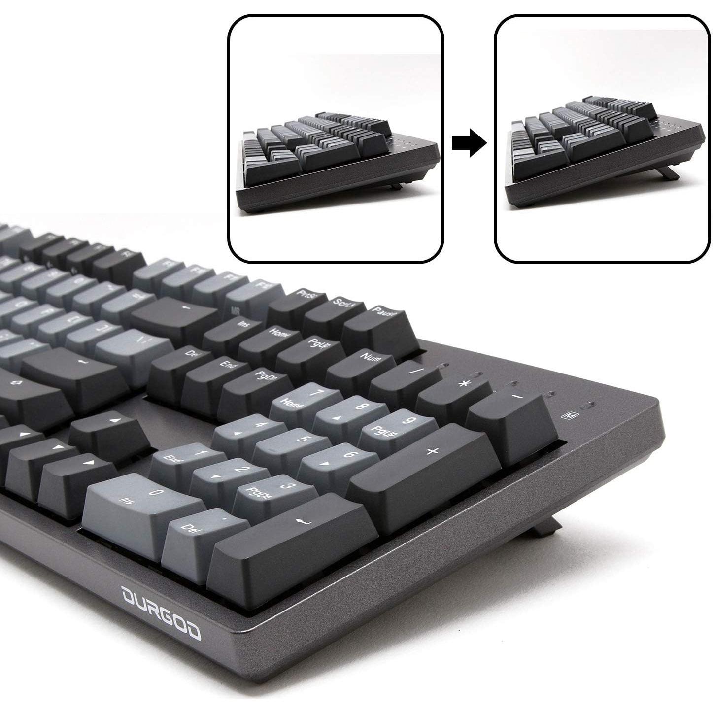 Teclado Mecánico DURGOD K310 con Cherry MX Silent Red - 104 Teclas - USB Tipo C