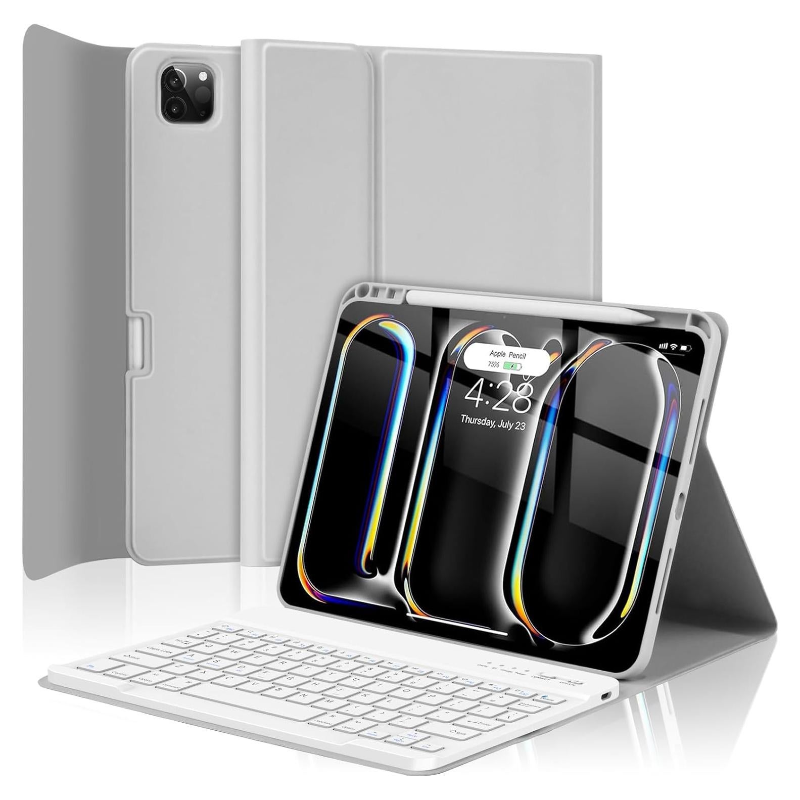 Funda de Teclado TQQ para iPad Pro 11" M4 2024 - Gris