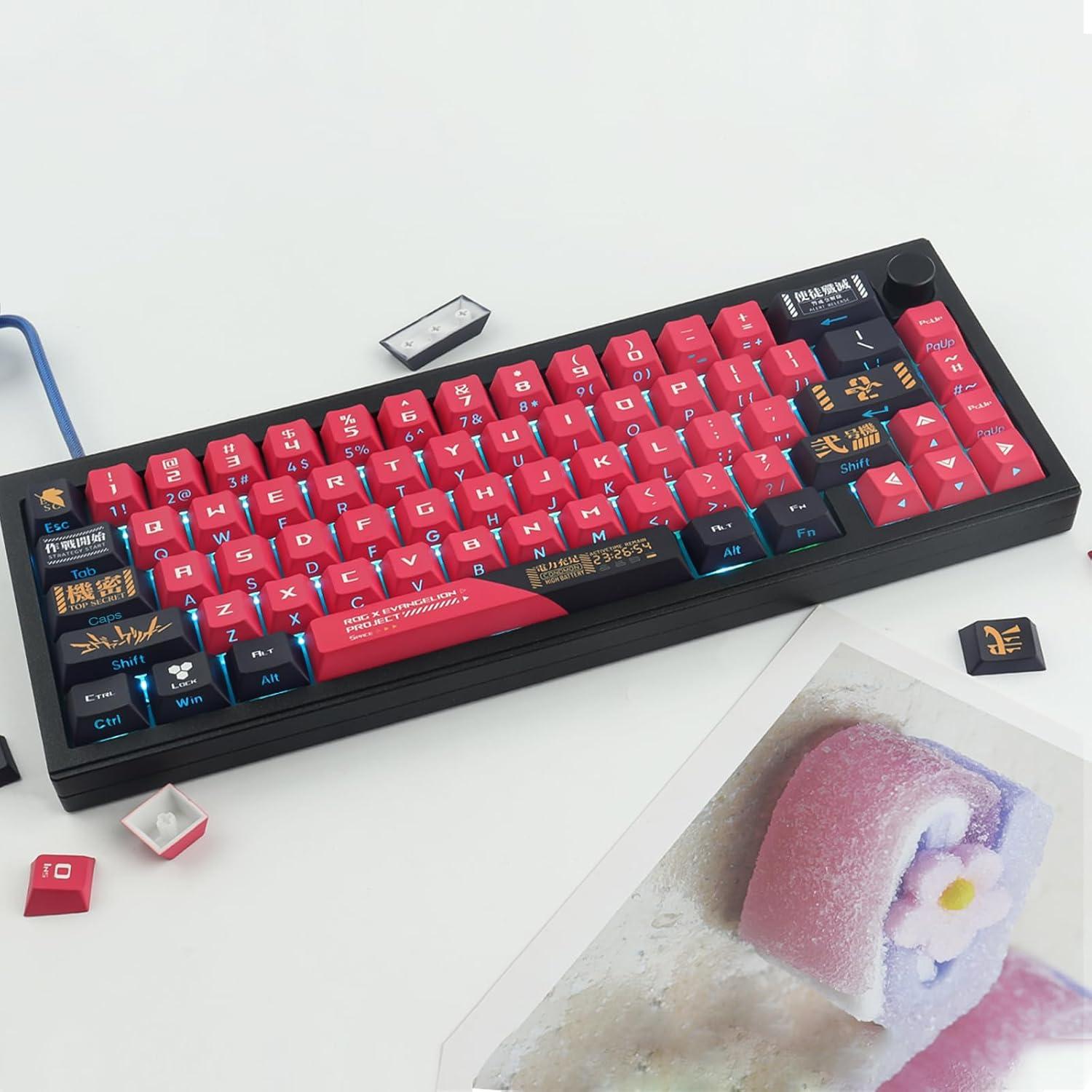 Juego de Teclas Mecánicas JOMKIZ PBT 129 Teclas Cherry Rojo