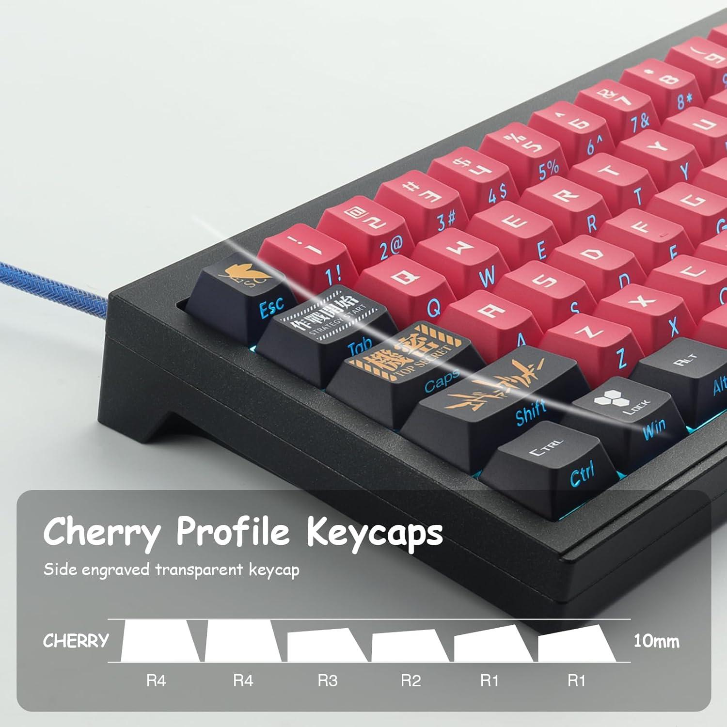 Juego de Teclas Mecánicas JOMKIZ PBT 129 Teclas Cherry Rojo