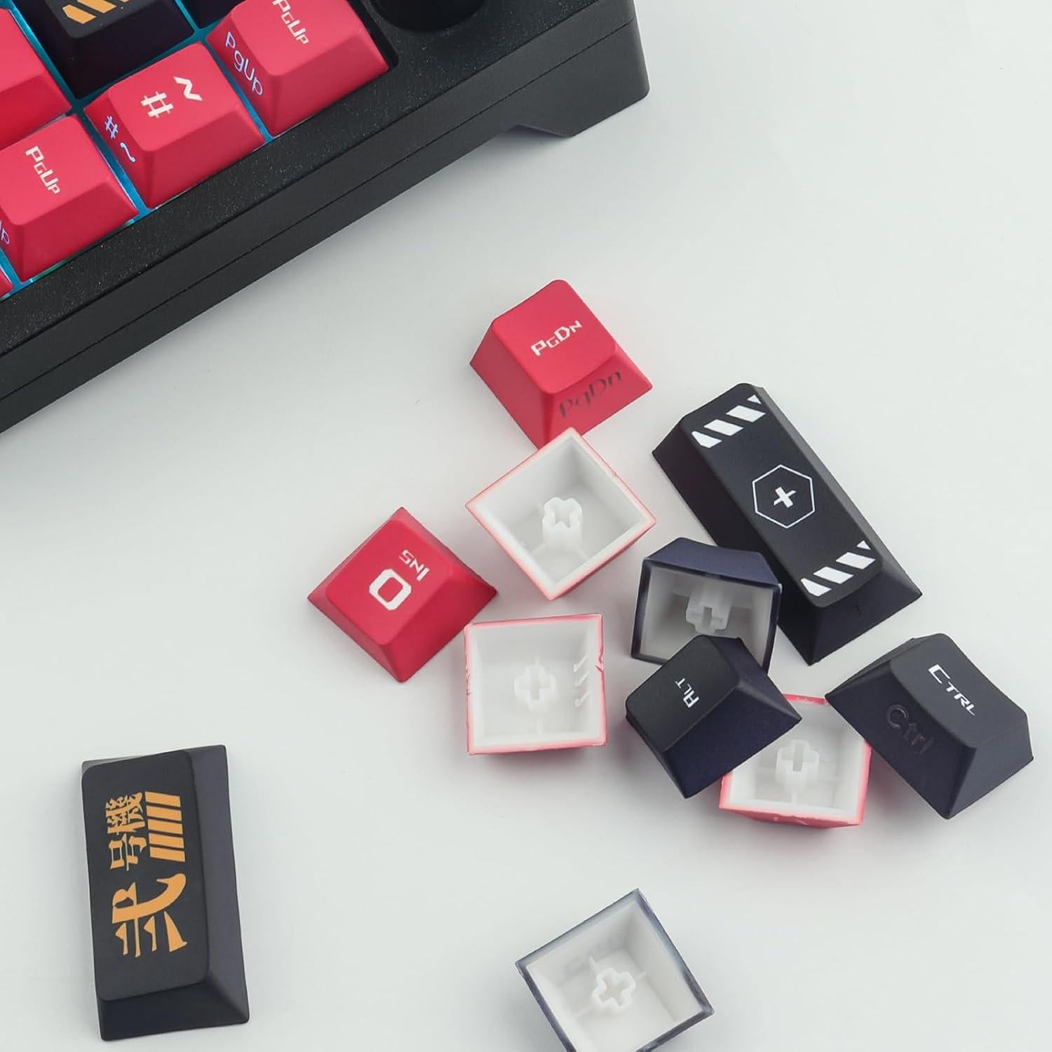 Juego de Teclas Mecánicas JOMKIZ PBT 129 Teclas Cherry Rojo