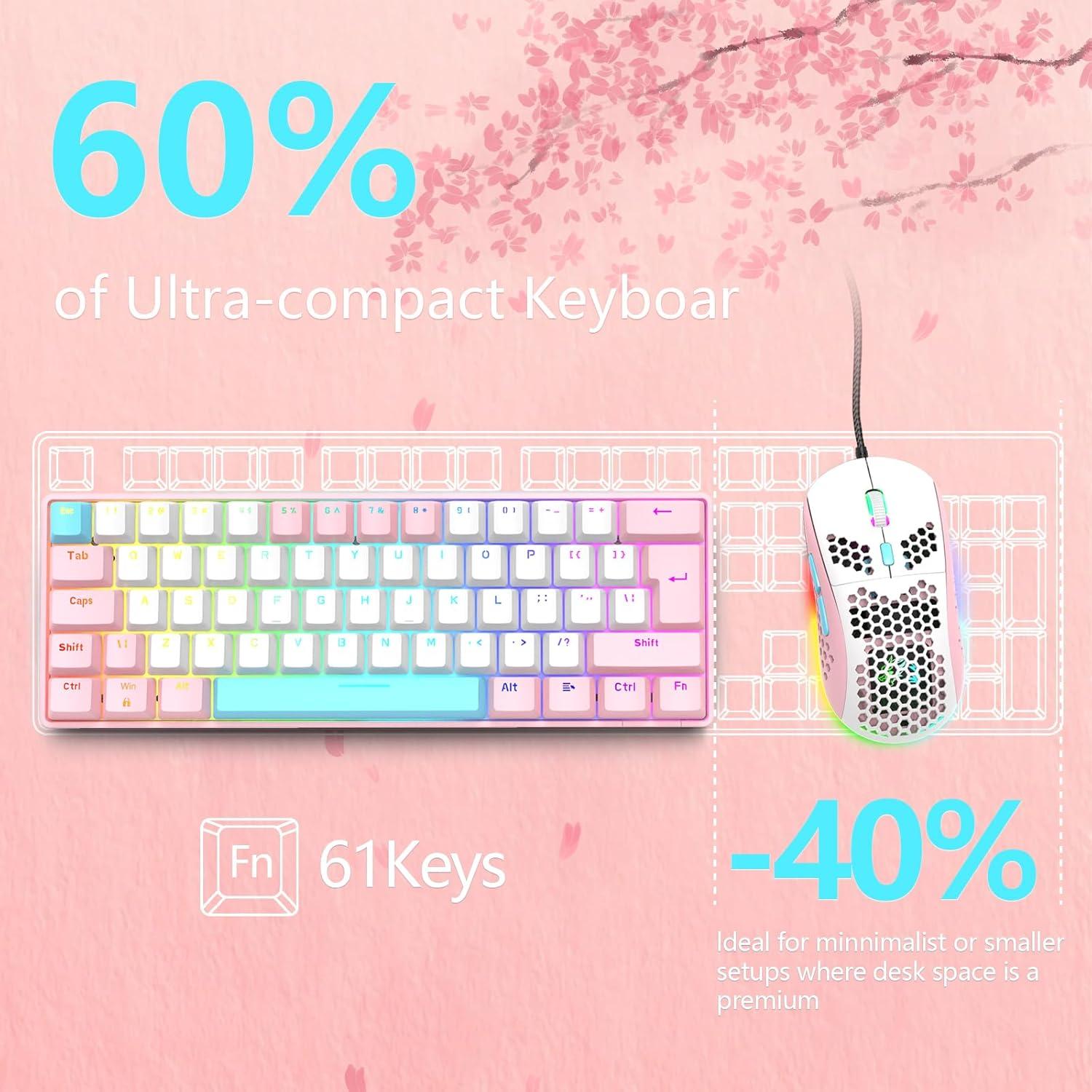 Teclado Mecánico Gaming LEAVEN TKL 60% RGB Retroiluminado