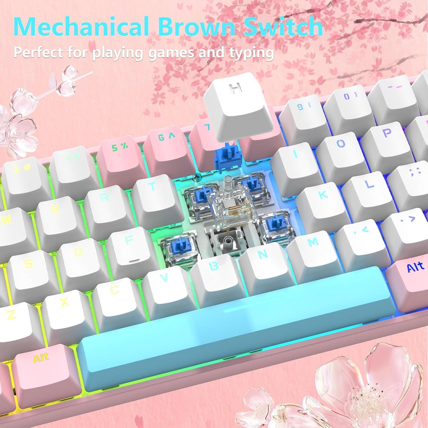 Teclado Mecánico Gaming LEAVEN TKL 60% RGB Retroiluminado