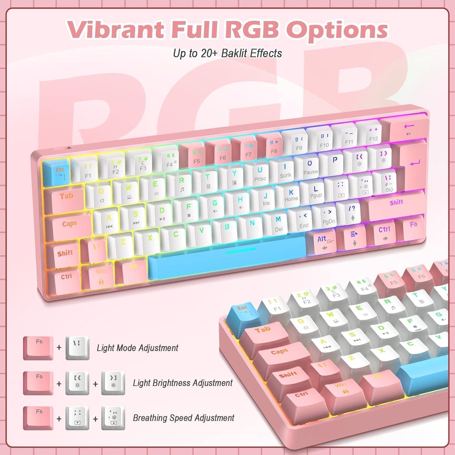 Teclado Mecánico Gaming LEAVEN TKL 60% RGB Retroiluminado