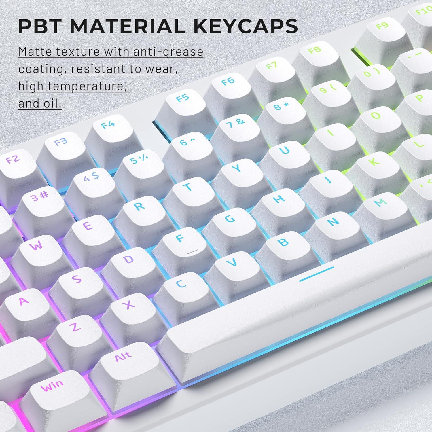 Conjunto de Teclas PBT Blancas GMKWTL 117 Teclas RGB