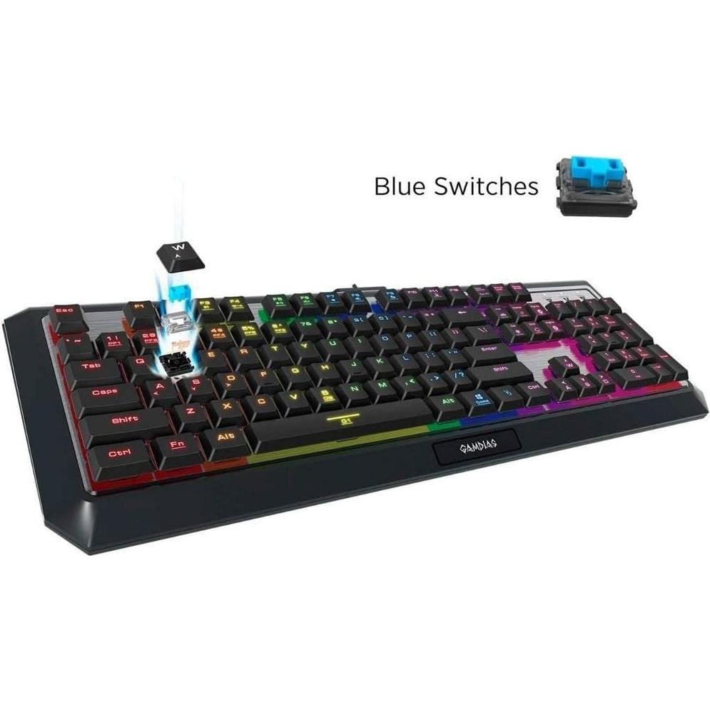 Teclado Gaming Mecánico GAMDIAS Hermes P3 RGB Bajo Perfil