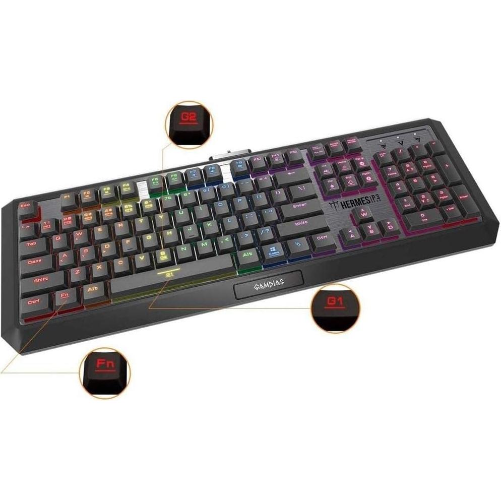 Teclado Gaming Mecánico GAMDIAS Hermes P3 RGB Bajo Perfil