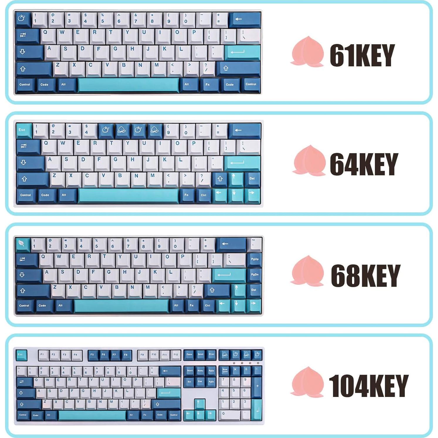 Set de Teclas Mecánicas Hyekit PBT 134 Teclas Cherry