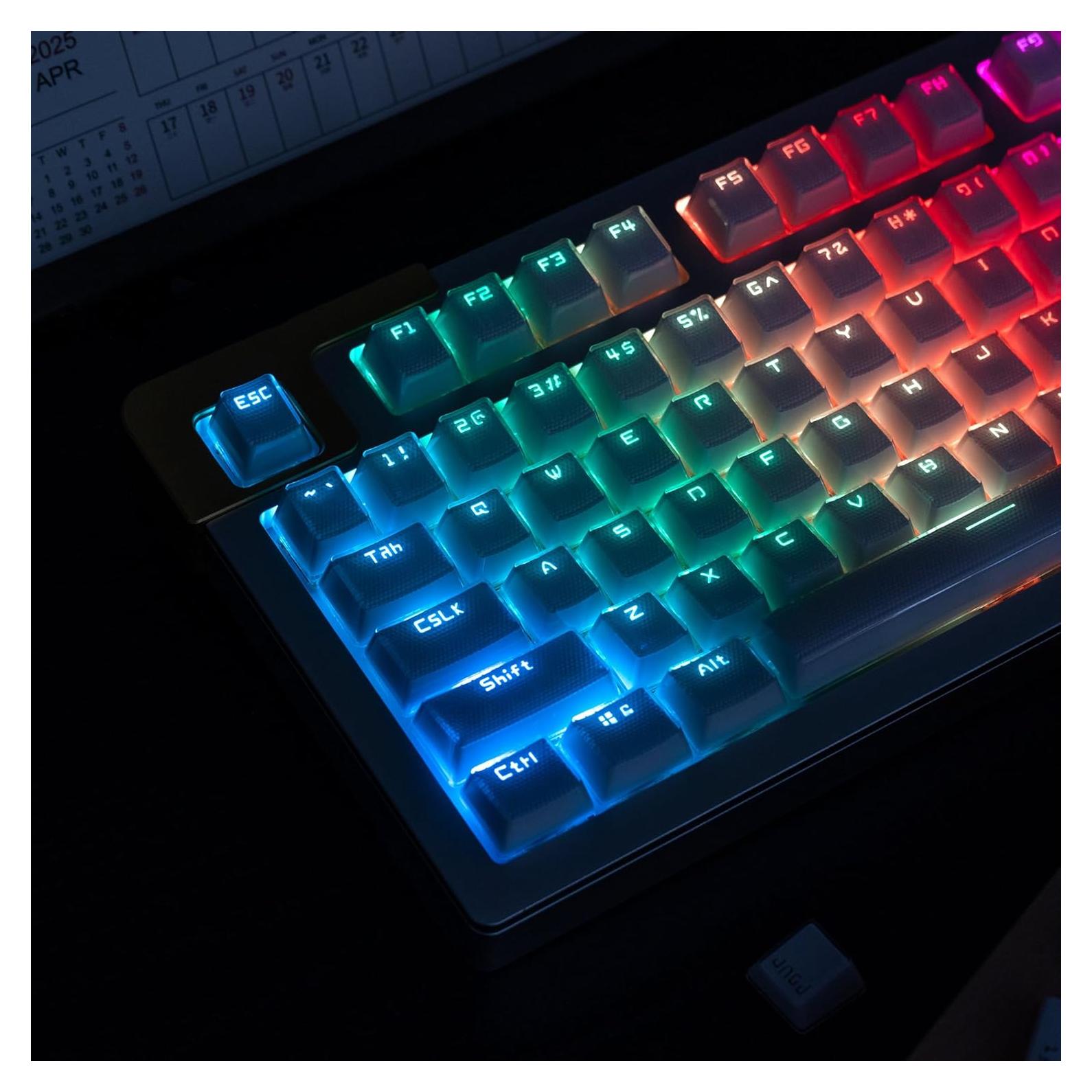 Juego de Teclas Mecánicas Mintcaps Cristal Blanco 134 Teclas